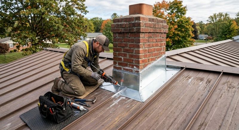 Metal Roof Flashing Repair in Middlesex County, VA