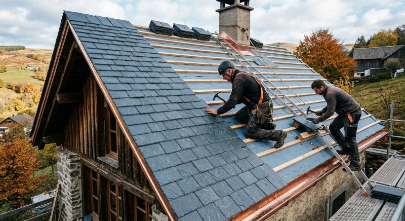 Slate Roof Construction in Center Cross, VA
